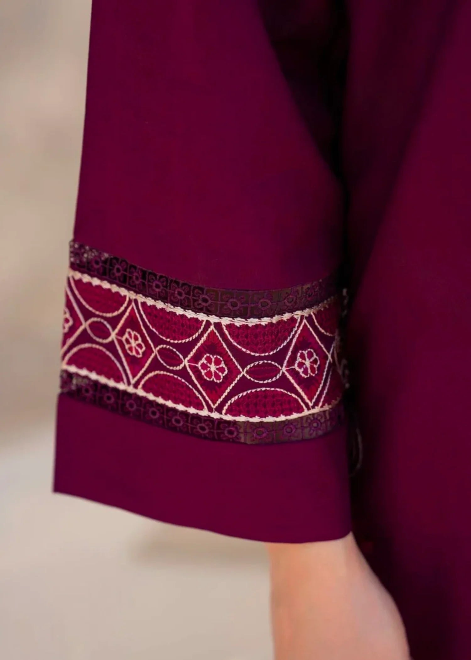 cotton Kurta Set in Red violet