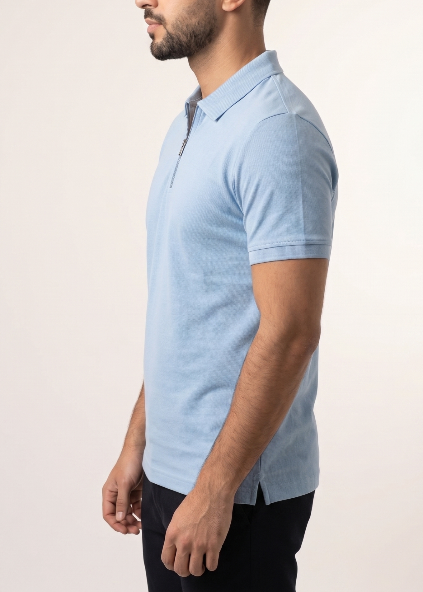cotton pique Polo Shirt in Sky blue by MINT By Muraqsh