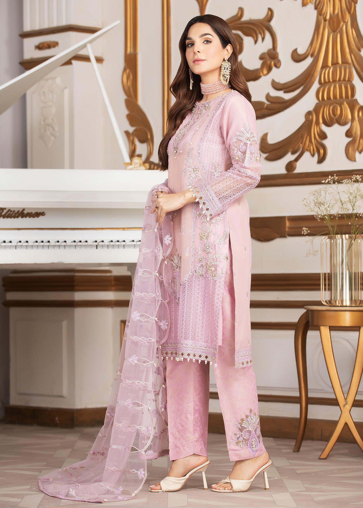 masuri Kurta Set in Lilac