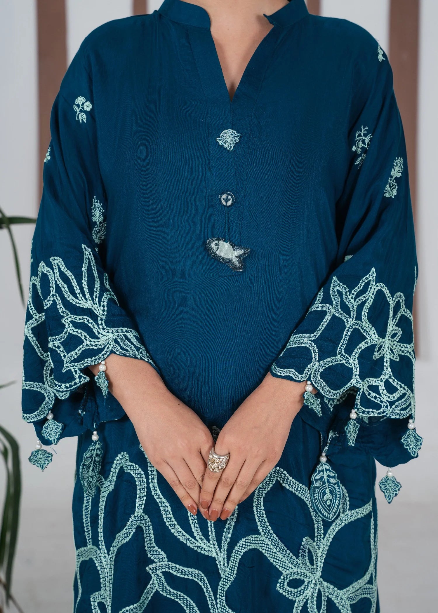 silk Sharara in Sapphire blue