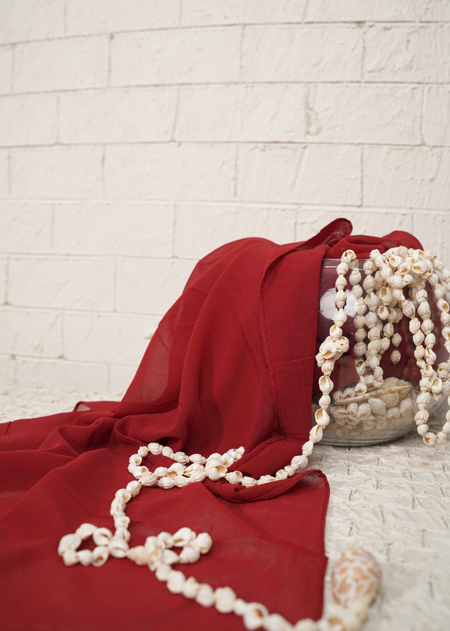 chiffon Hijab in Cherry red