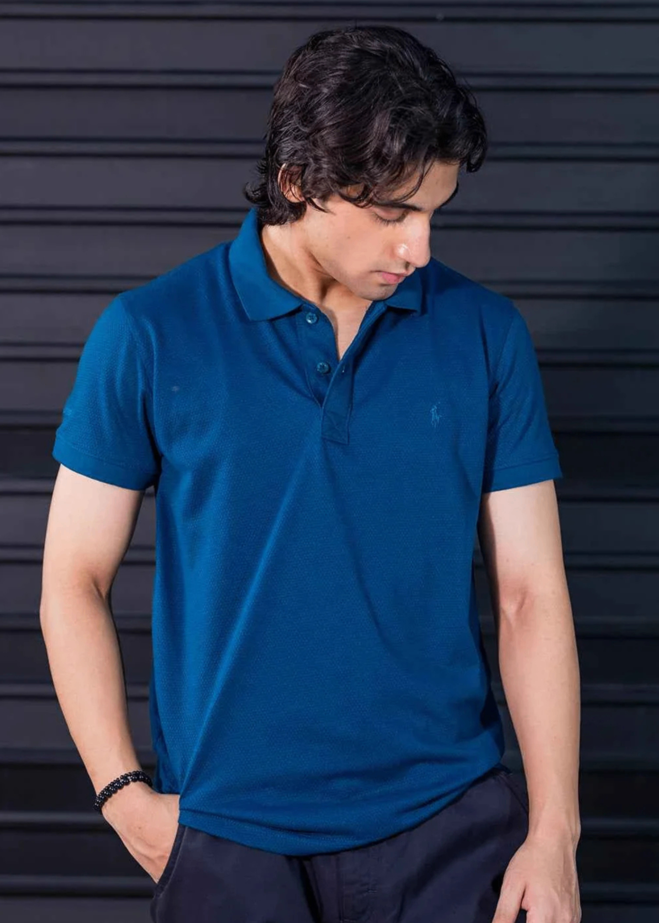 cotton Polo Shirt in Teal