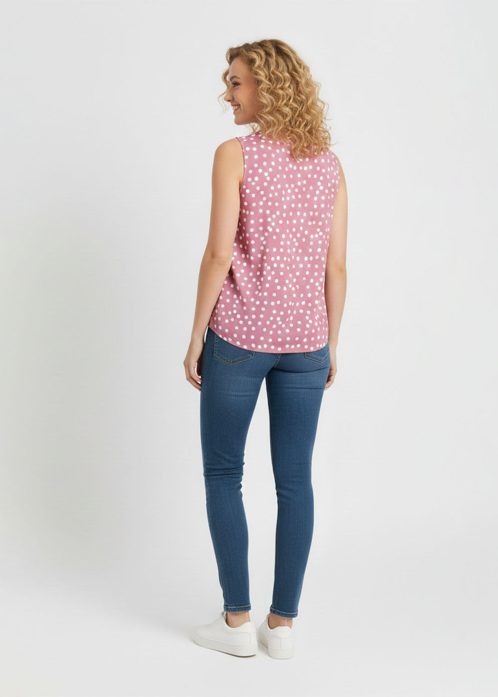 polyester Top in Tea rose pink