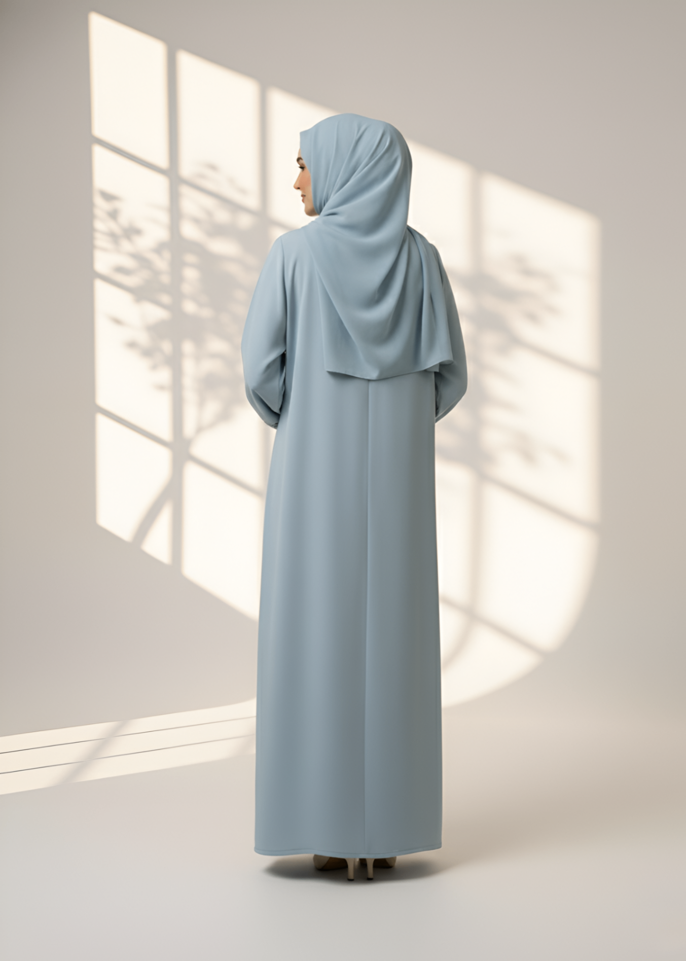 nidha Abaya in Ice blue