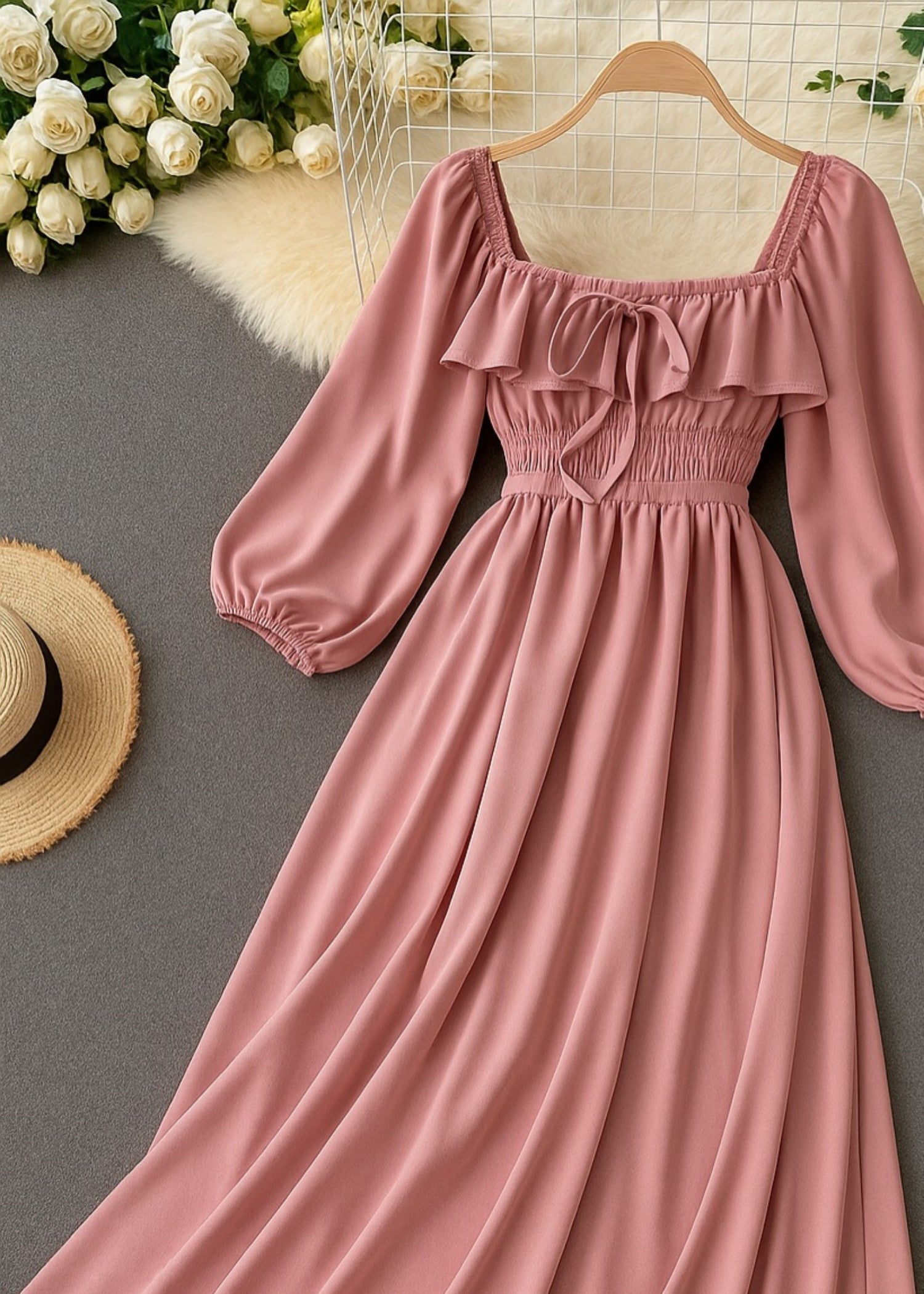 georgette Frock in Pink