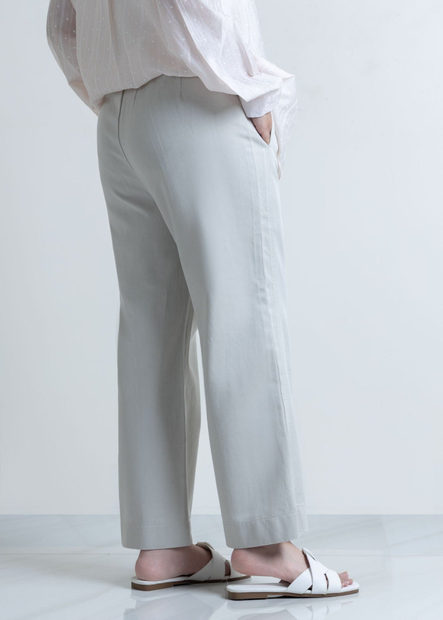 cotton Pants in Light grey