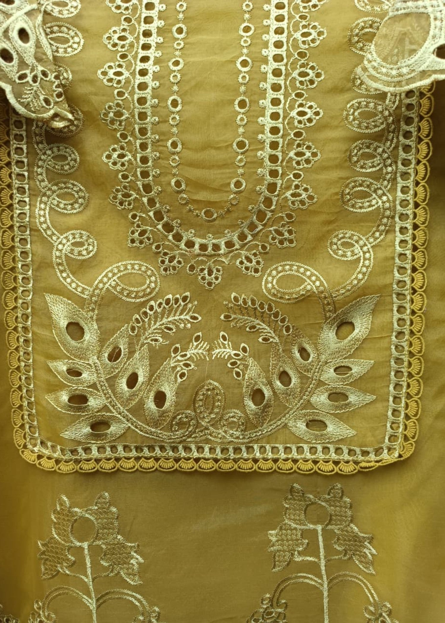 organza Kurta Set in Herb green