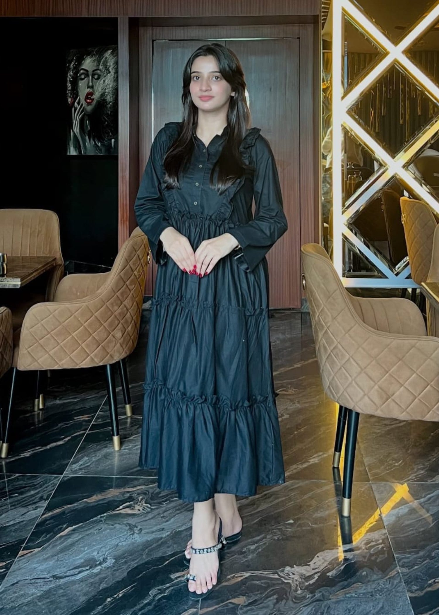 cotton Maxi in Black