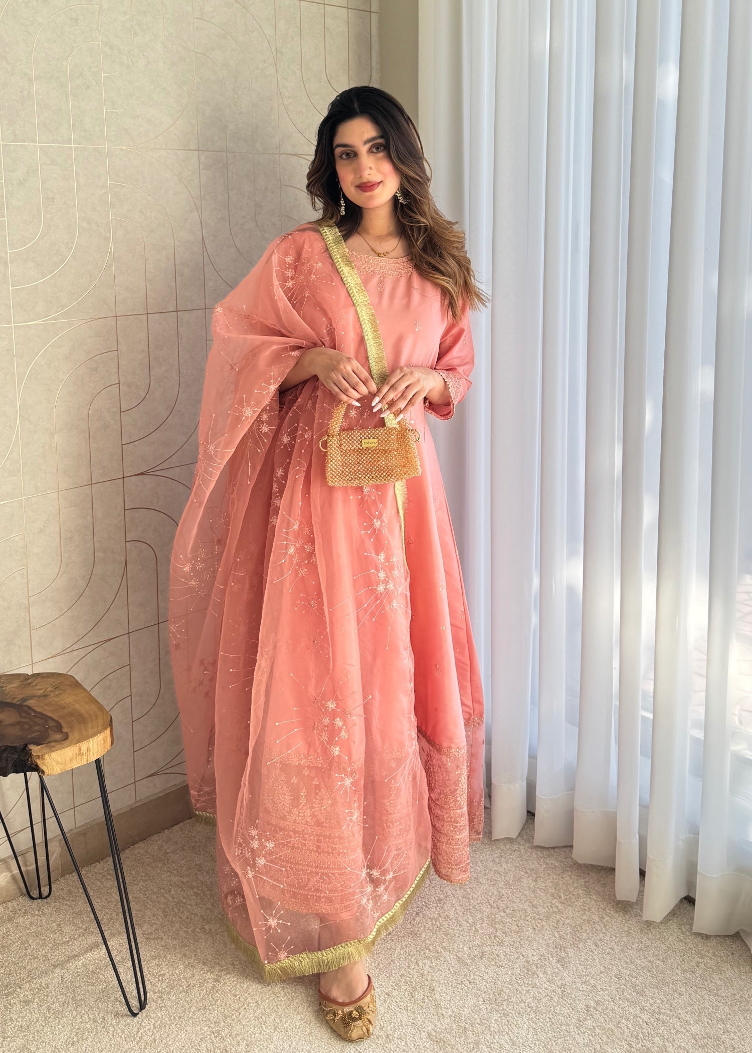 kattan silk Maxi in Pink