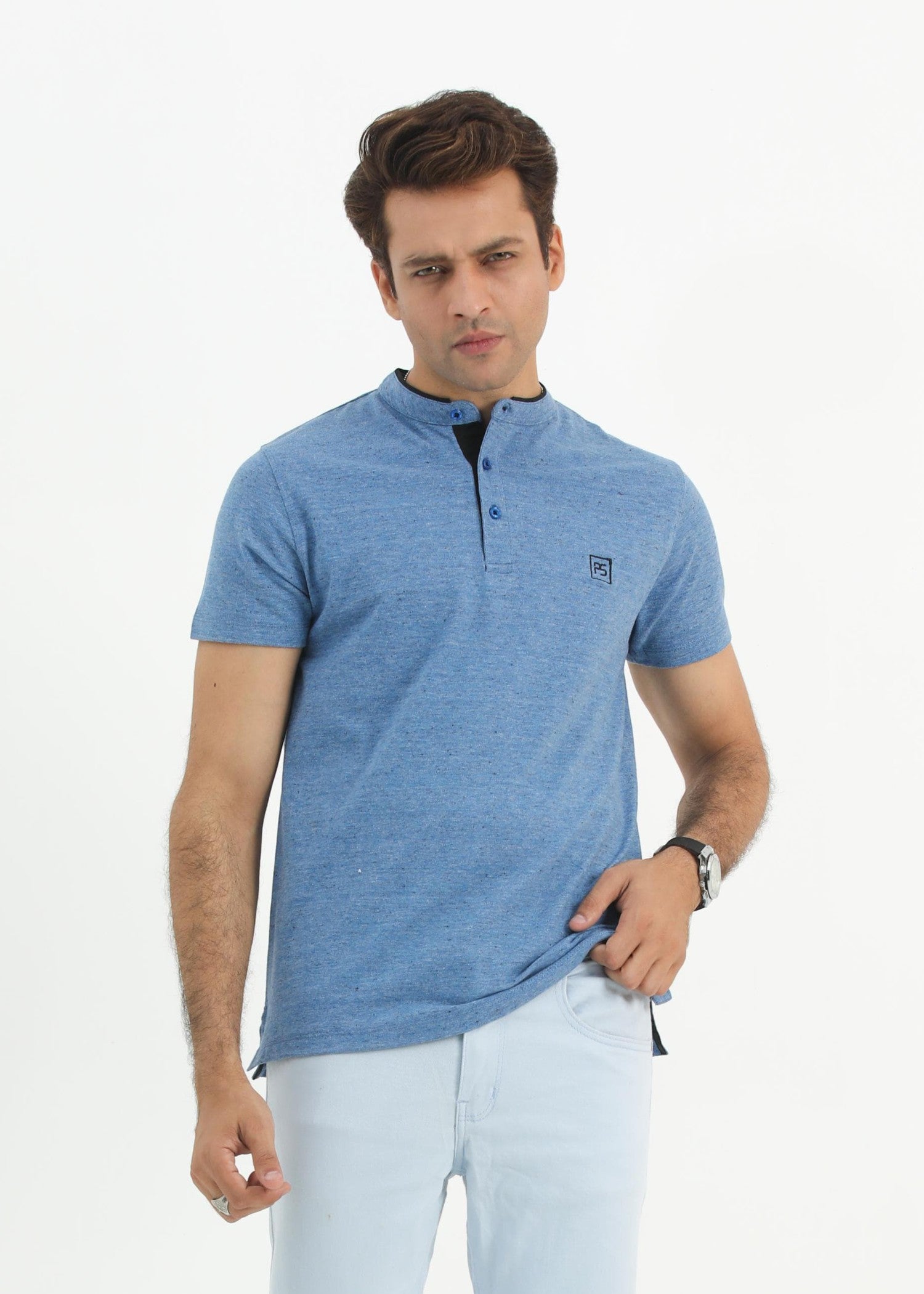 porque/pique T Shirt in Light blue