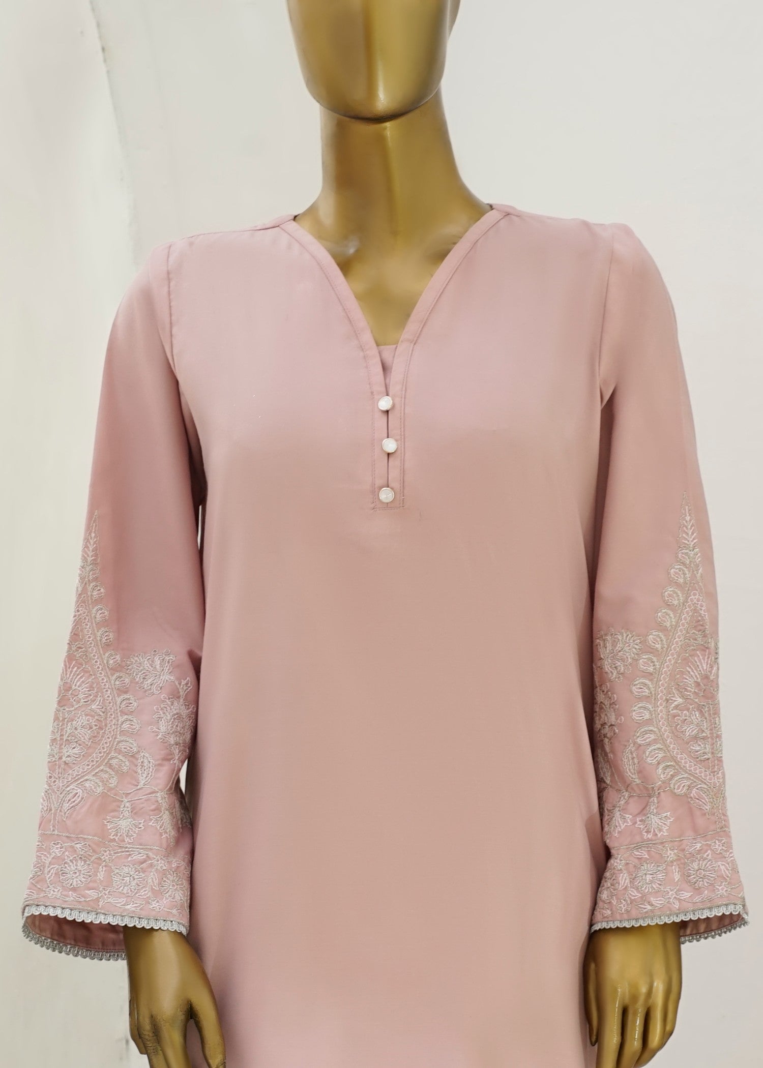 poly viscose Kurta Set in Pink