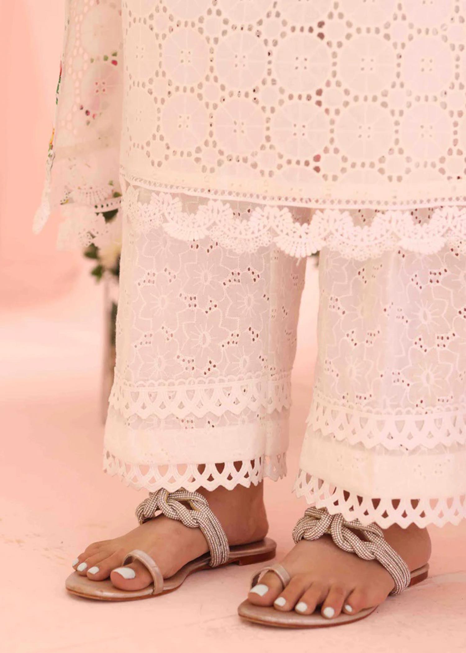 cotton Trousers in White