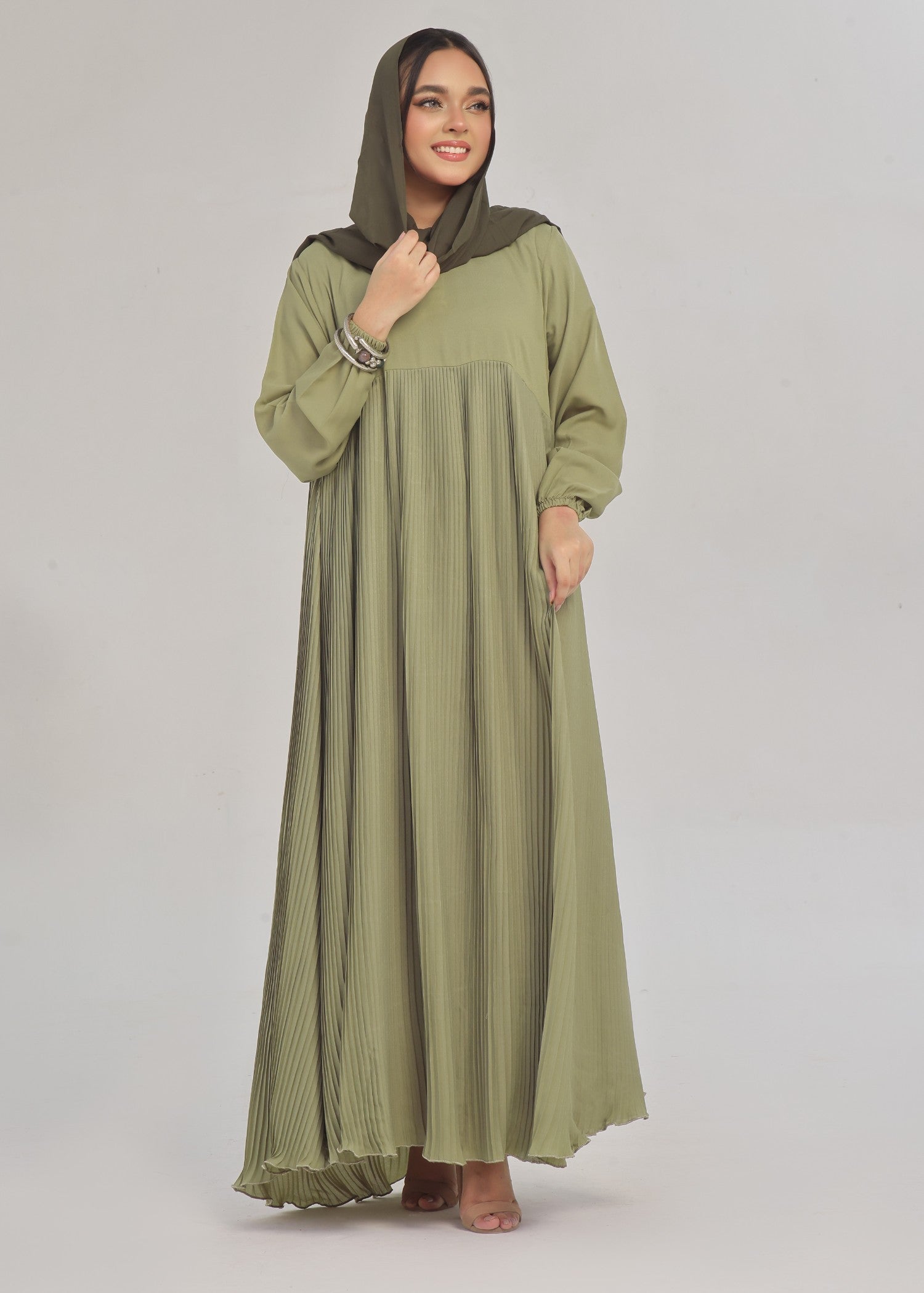 nidha Abaya in Sage green