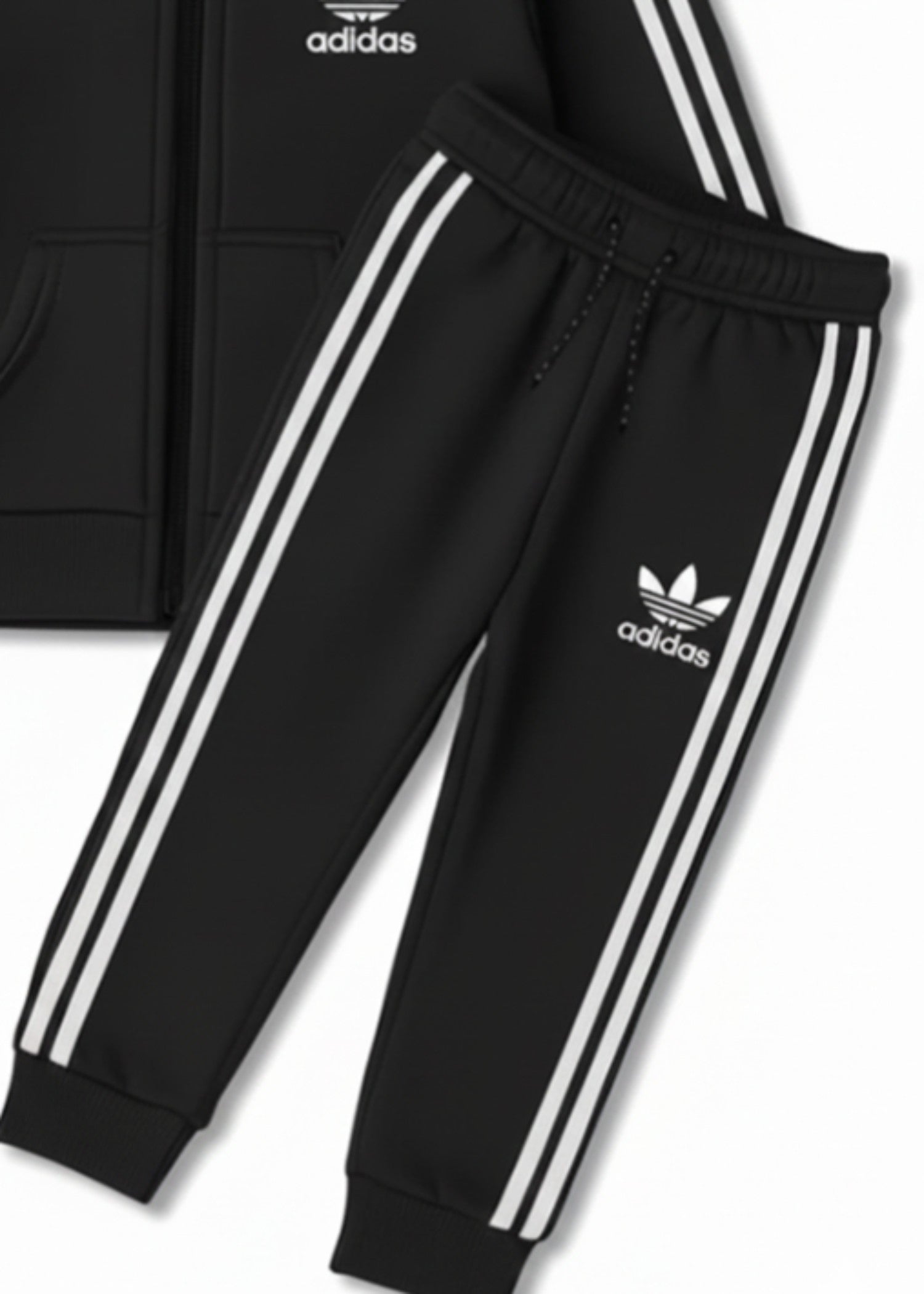 polyester nylon Tracksuit in Black