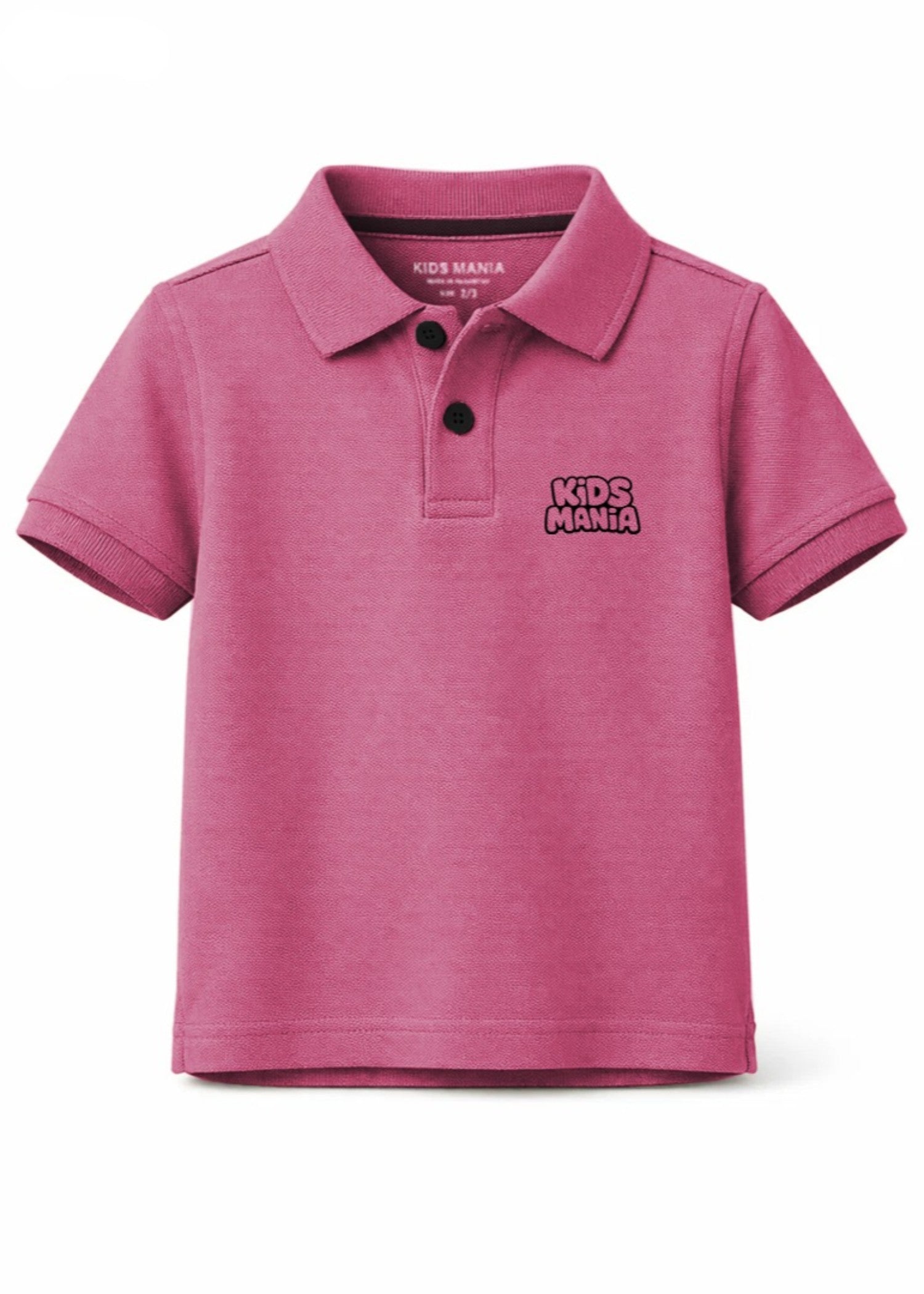 cotton Polo Shirt in Rose pink, pink