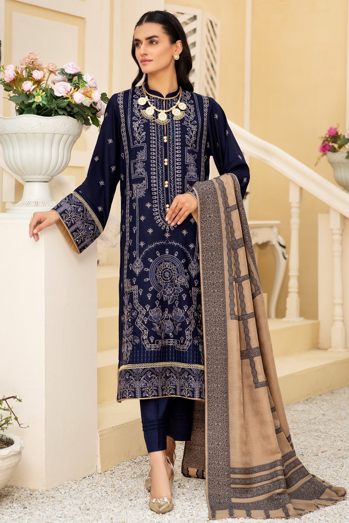 dhanak Unstitched in Blue