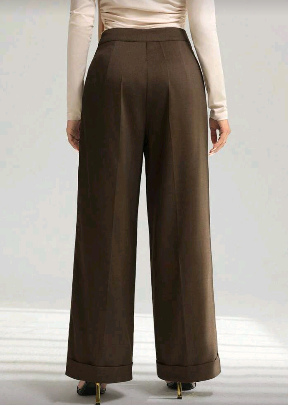 polyester Pants in Coffee brown