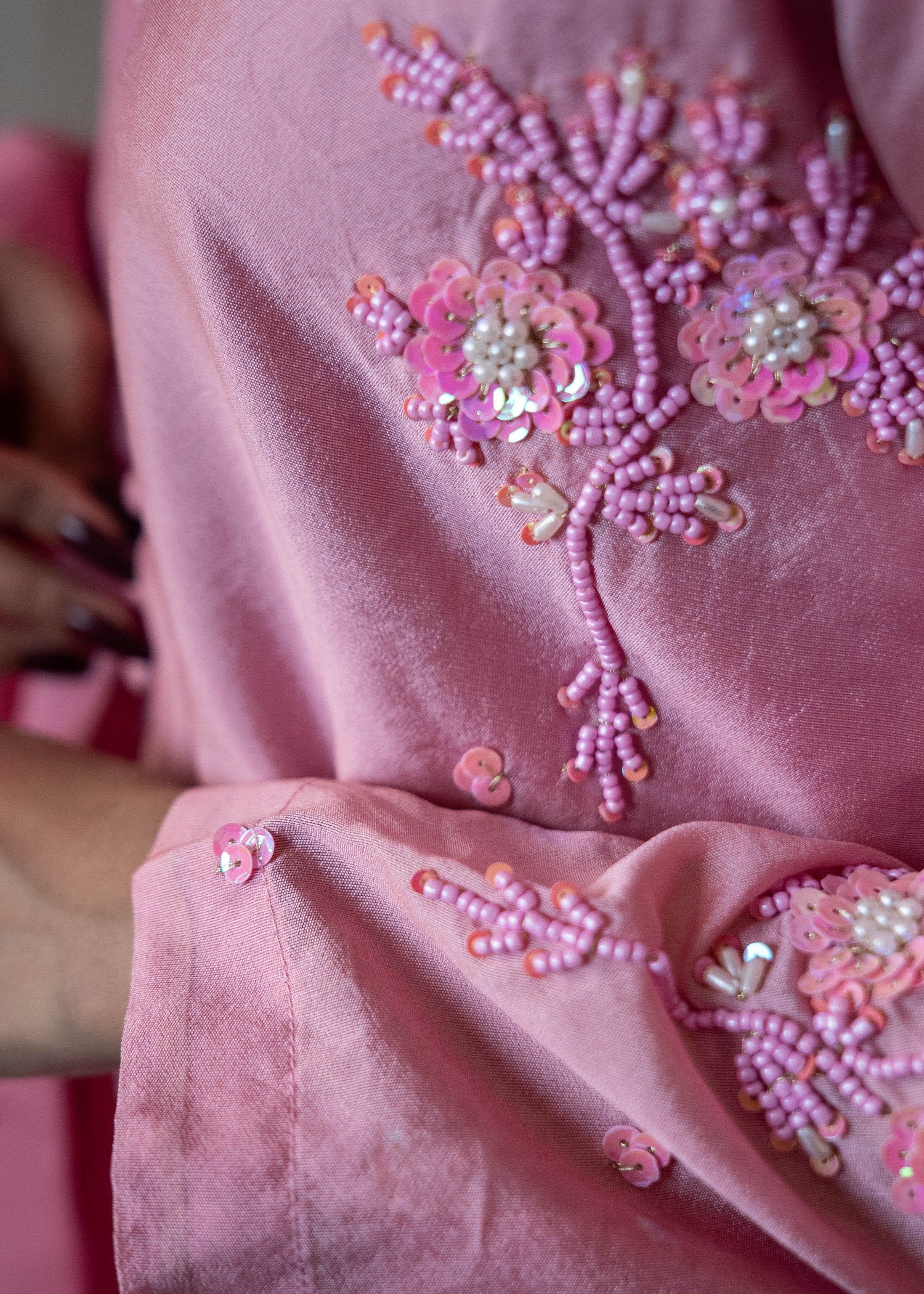 silk Kurta Set in Baby pink