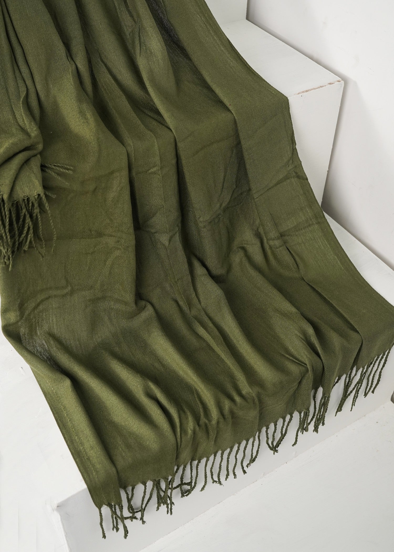 cashmere wool Hijab in Olive green
