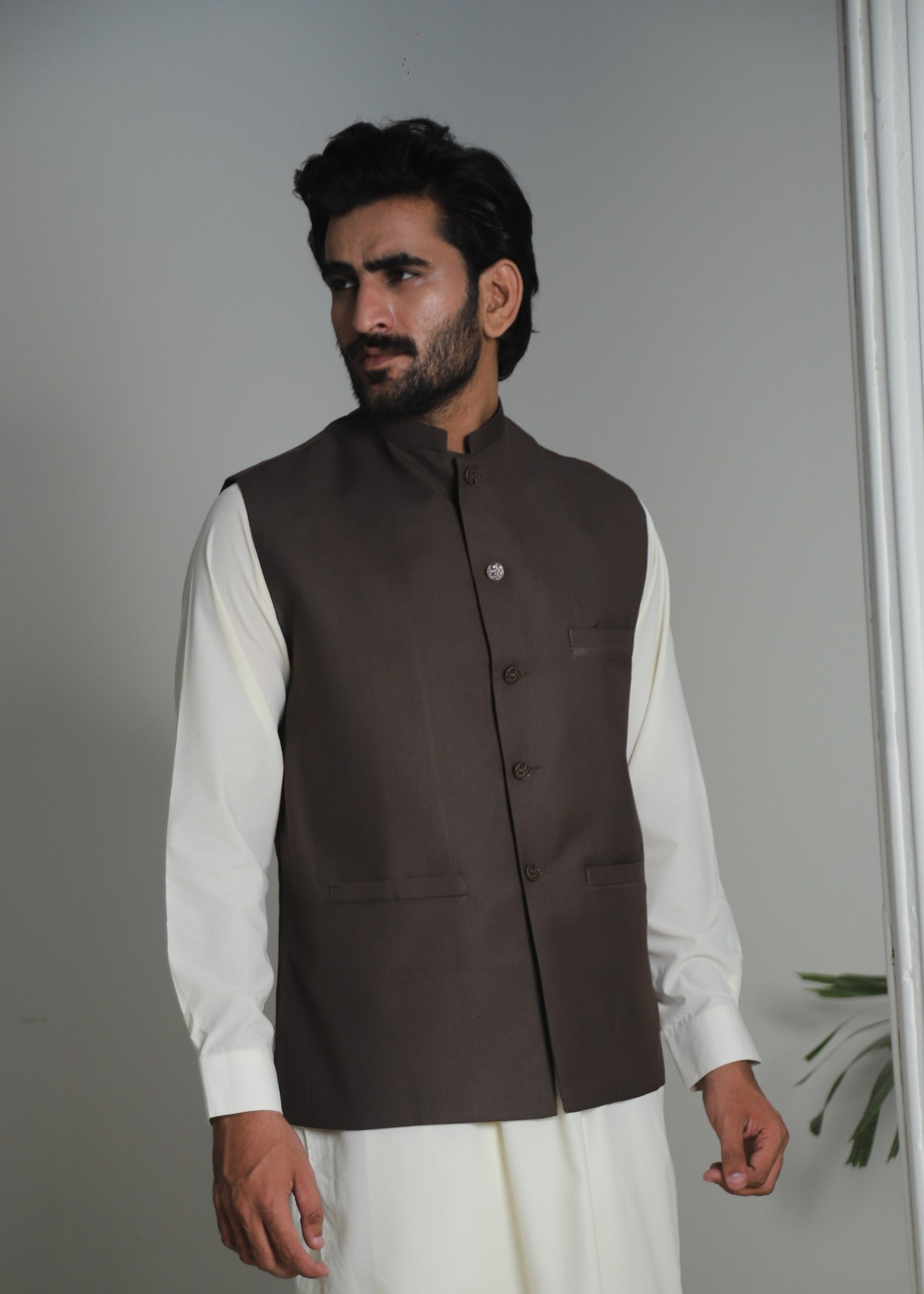 suiting Waistcoat in Chestnut brown