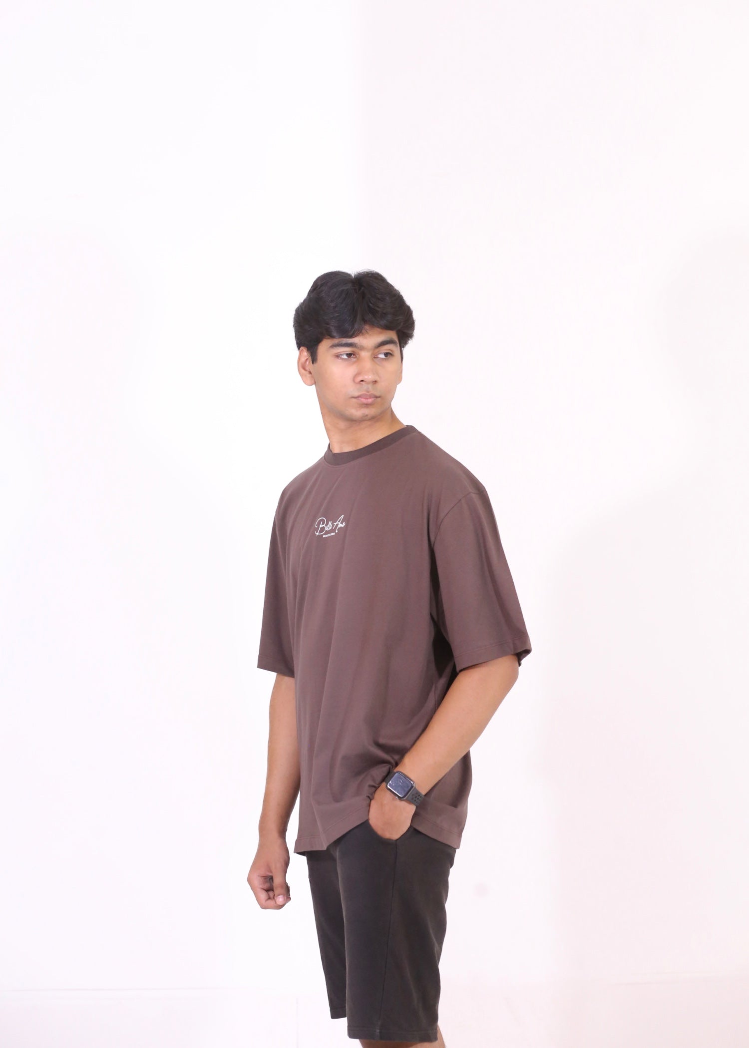 cotton jersey T Shirt in Chocolate brown