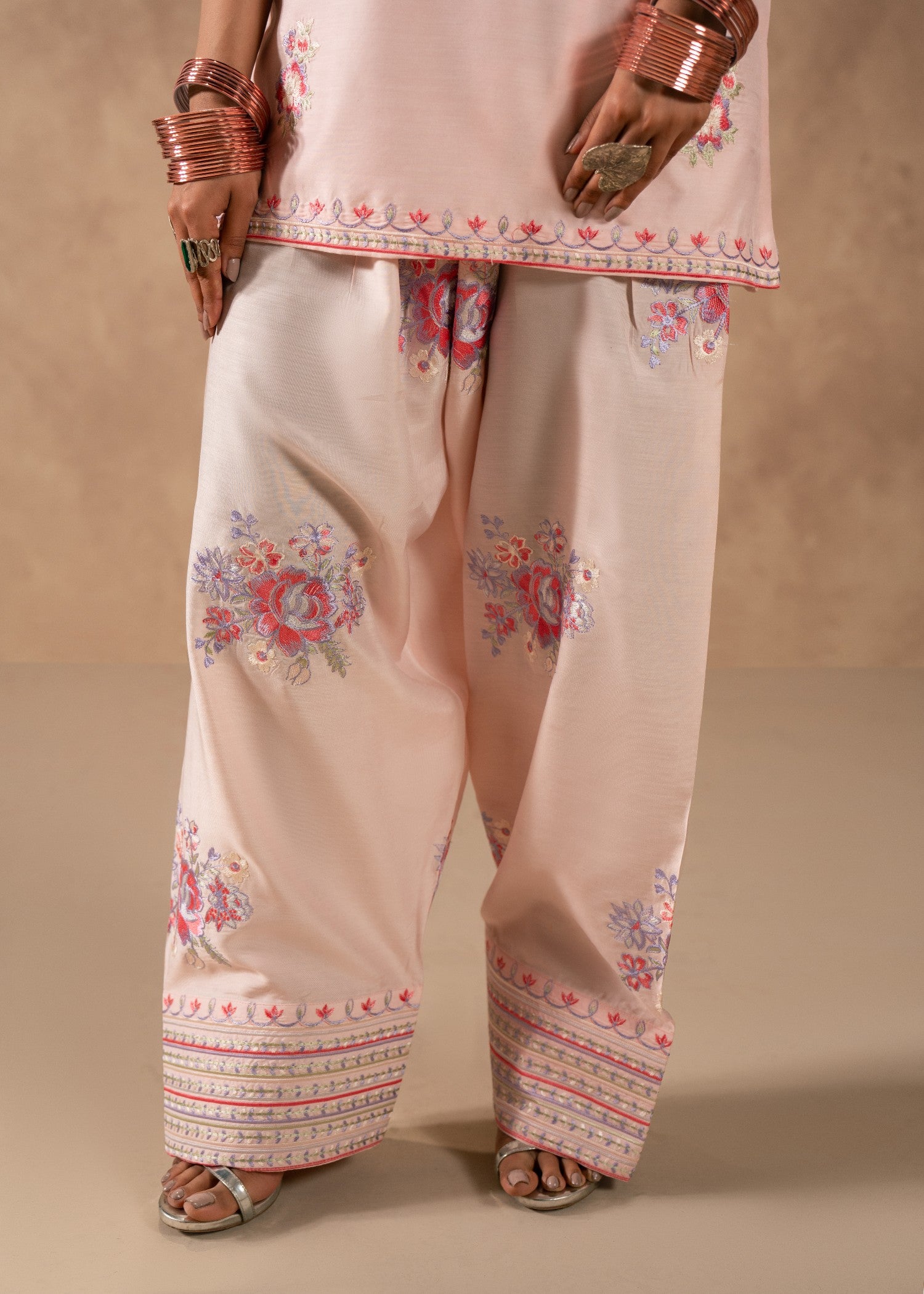 viscose thai silk Kurta Set in Baby pink