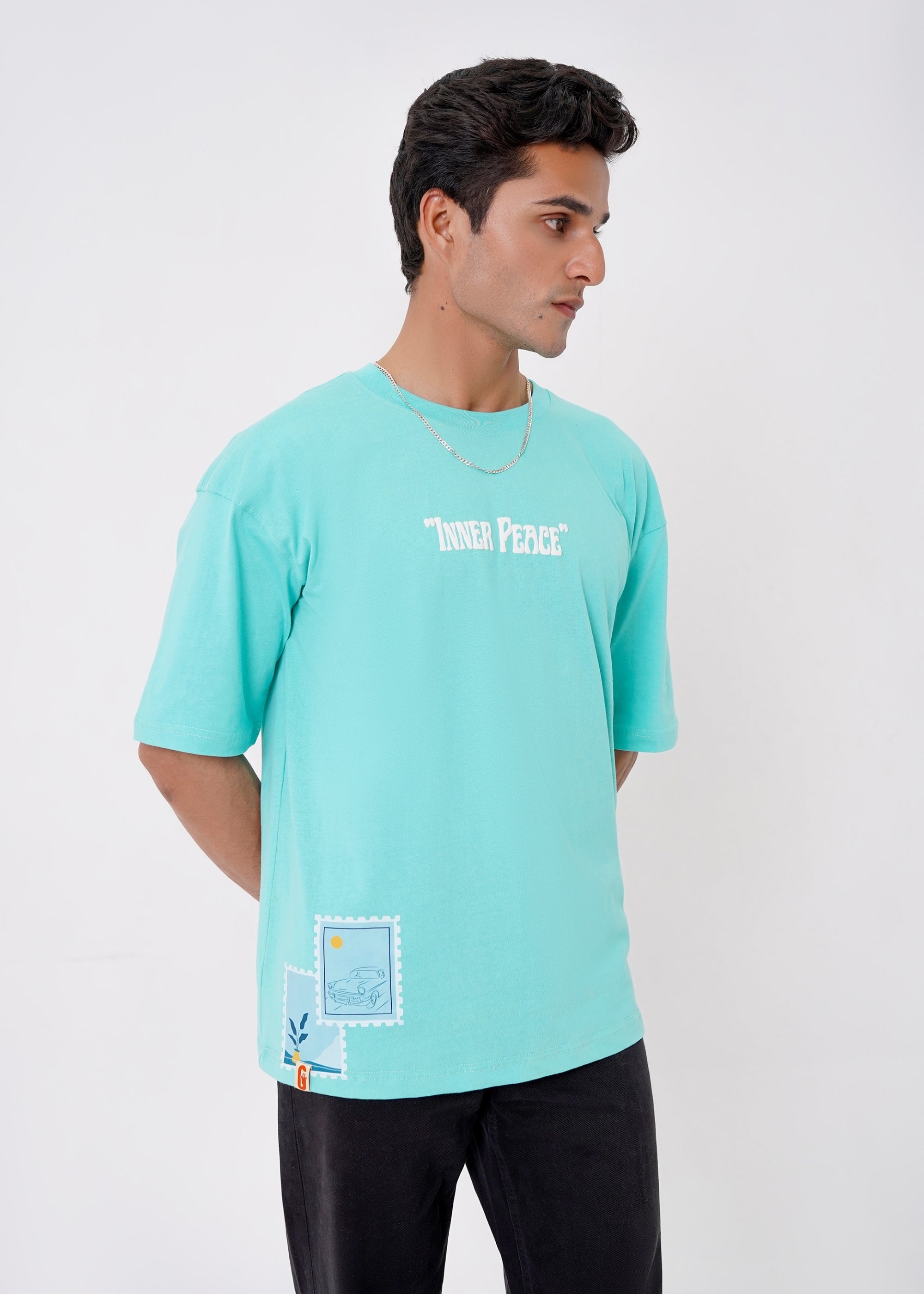cotton T Shirt in Aquamarine