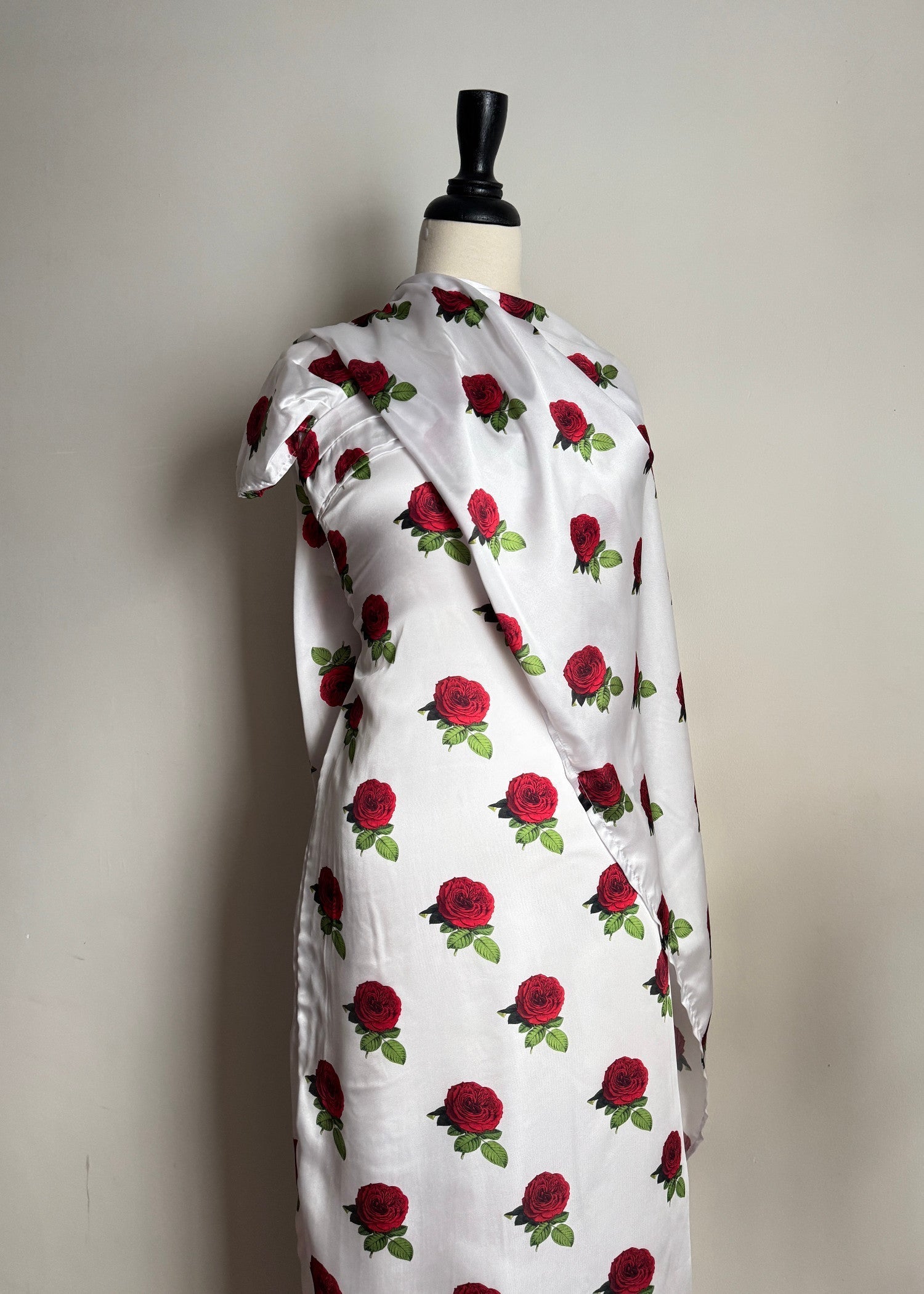satin silk Dress in White