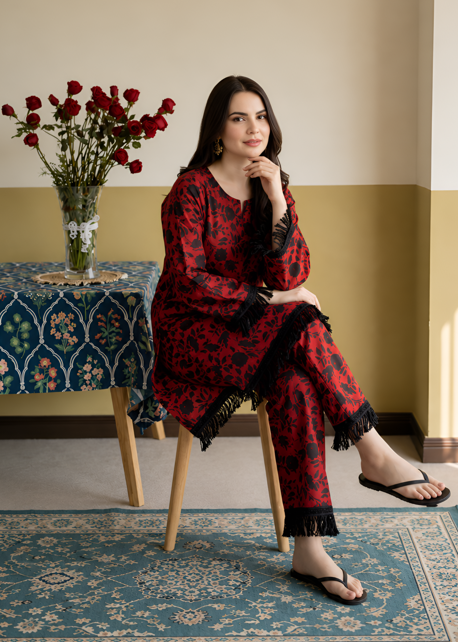 cotton Co Ord Sets in Red