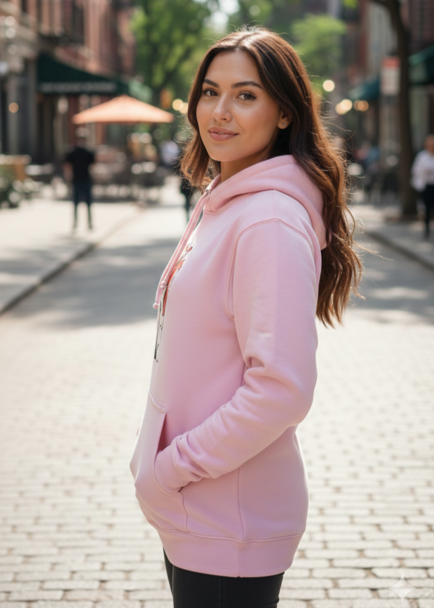 cotton Hoodie in Pink