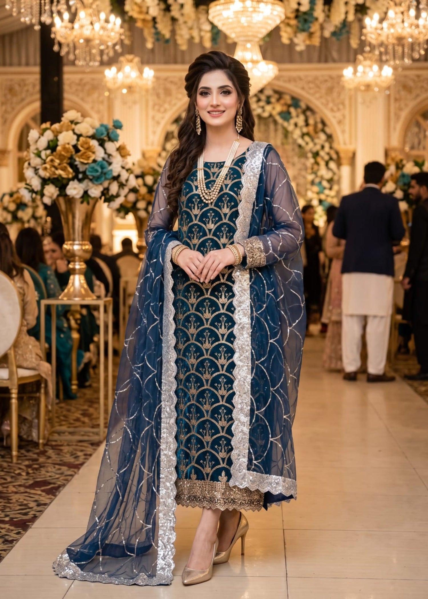 net Unstitched in Sapphire blue