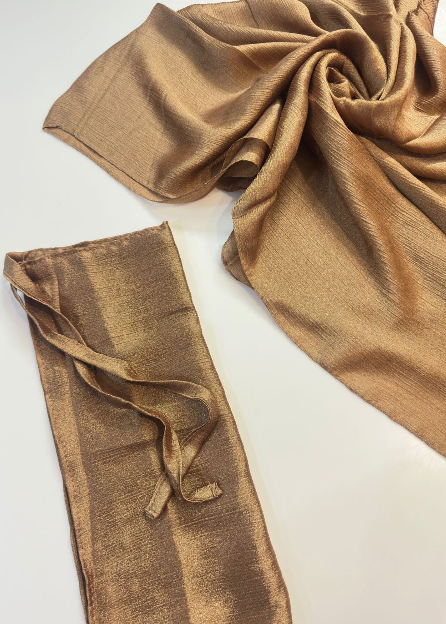 banarsi silk Hijab in Copper