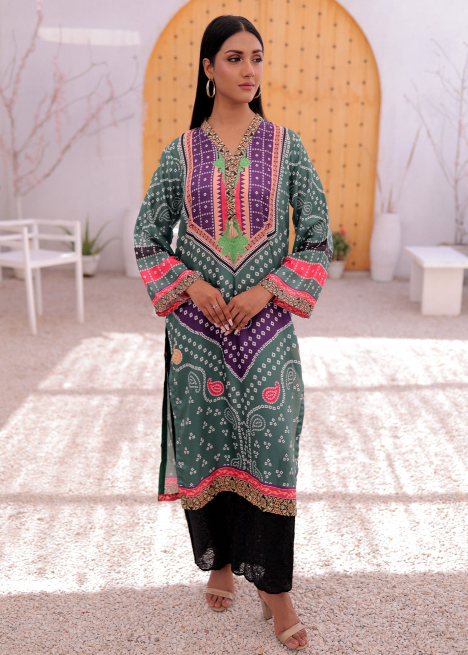 raw silk Kurti in Multi