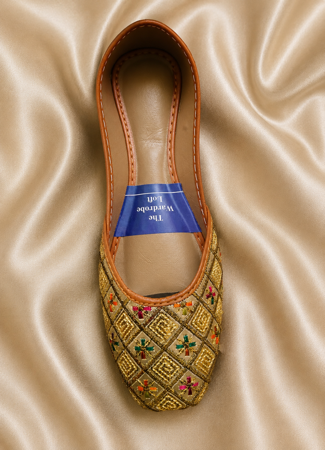 Khussa in Multi, gold by - High Quality Women Khussa QYA0027