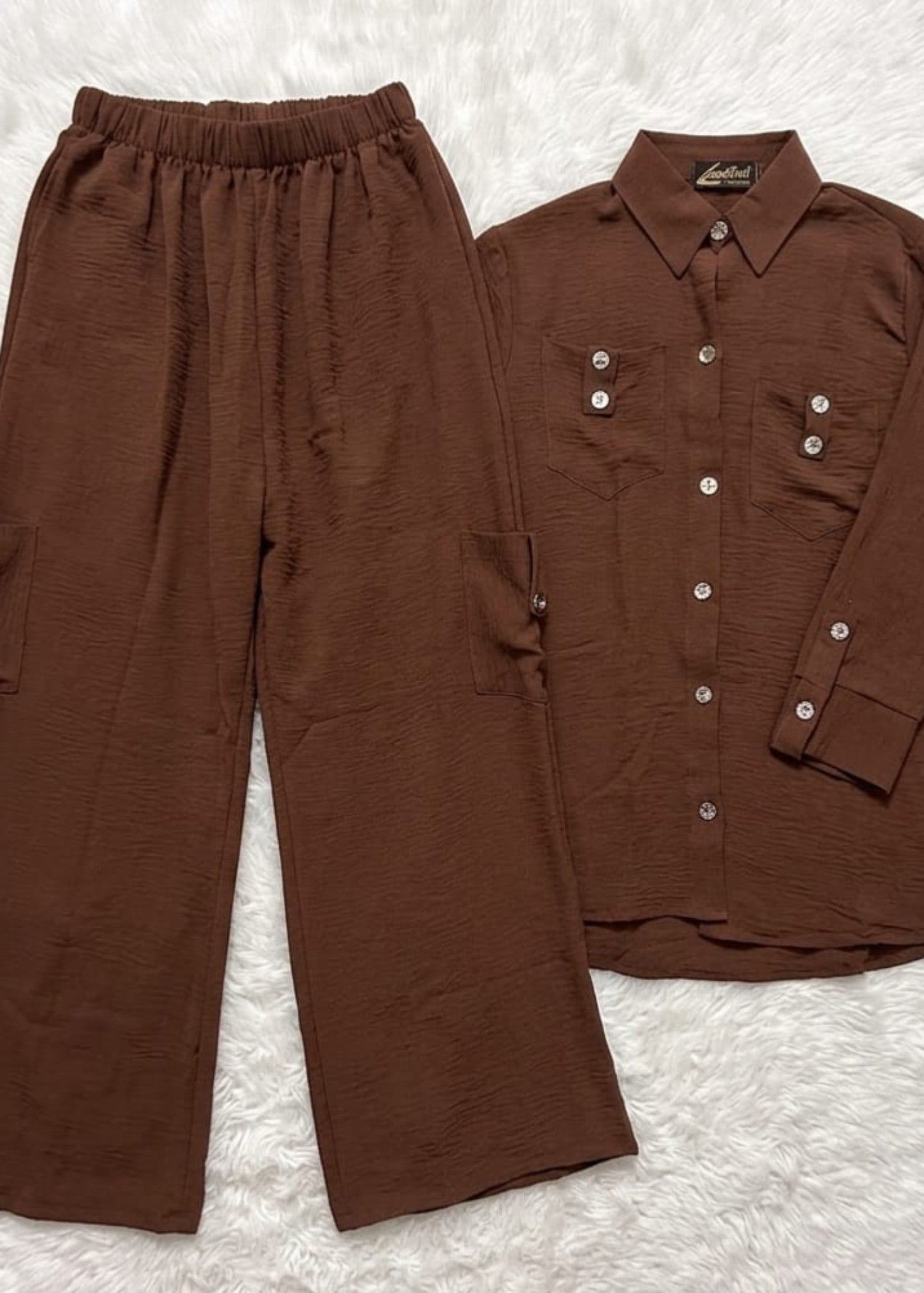 cotton jersey Co Ord Sets in Chocolate brown