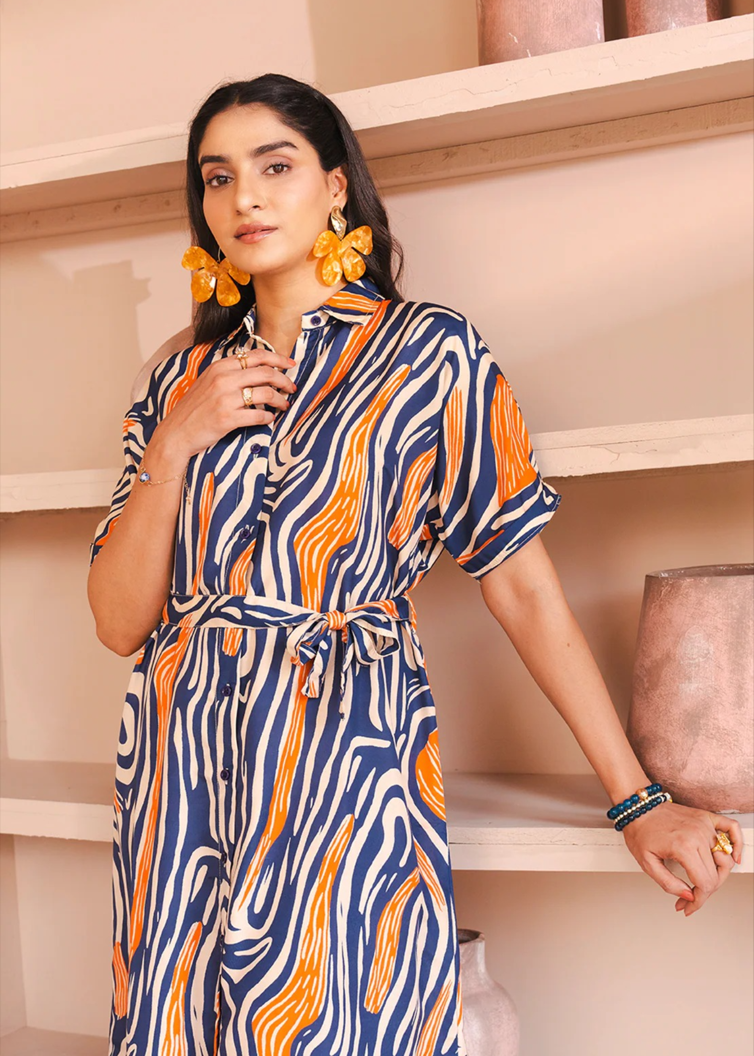 poly lawn Dress in Multi