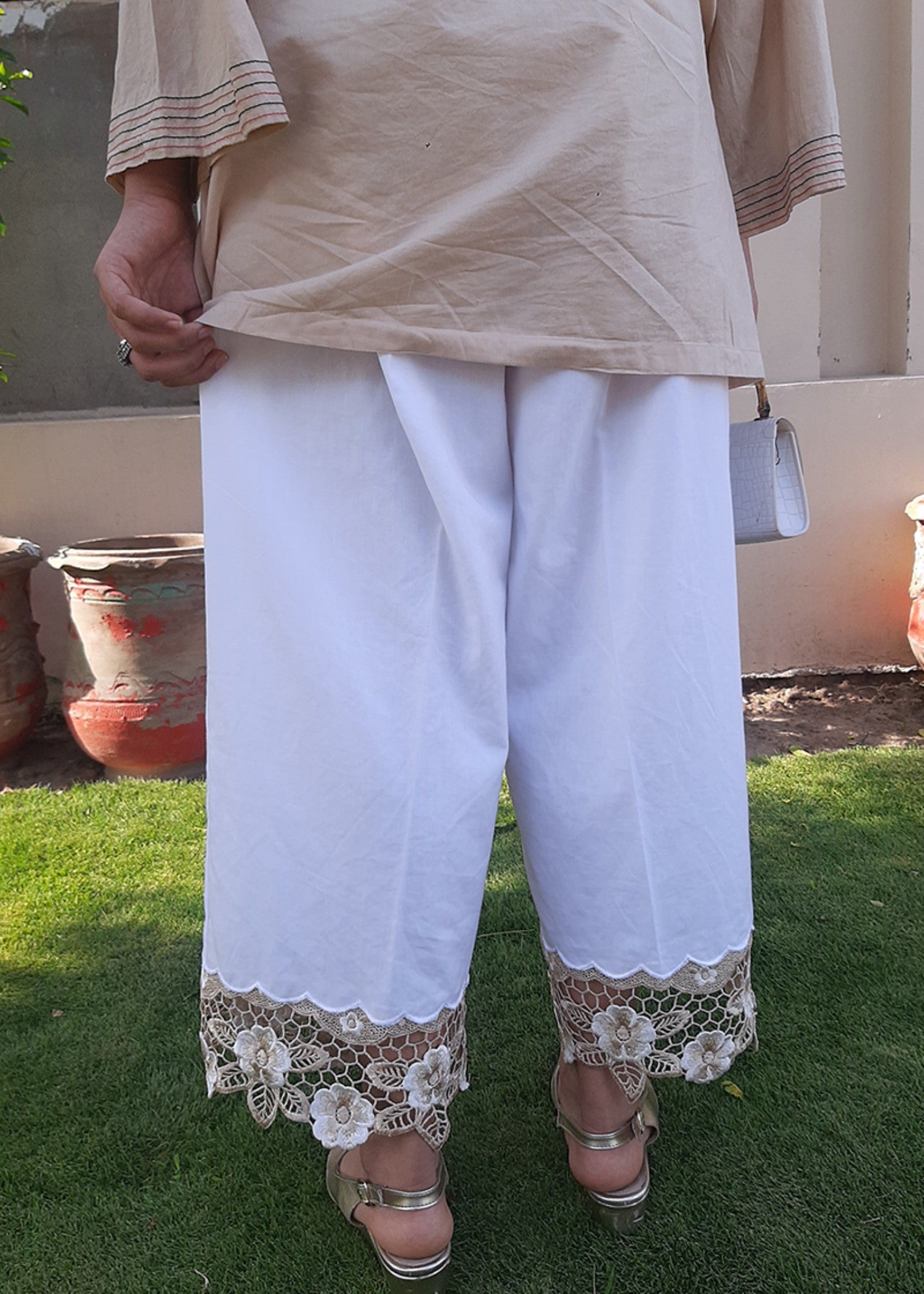 cambric Trousers in Off-white