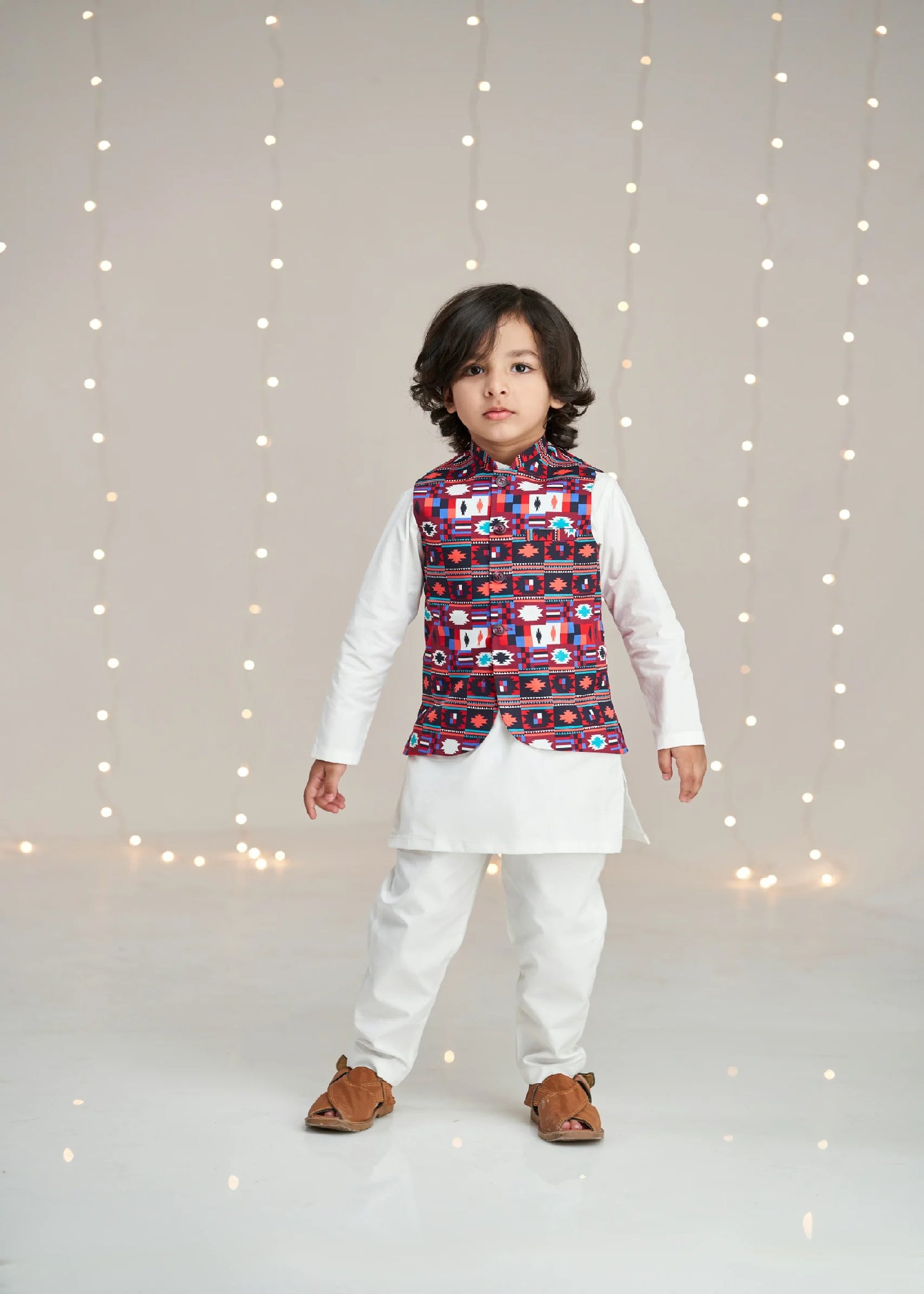cotton Waistcoat in Maroon
