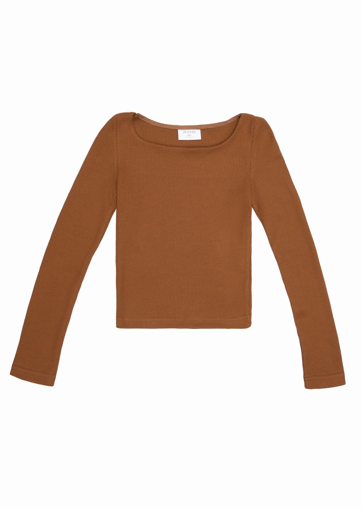 polyester Blouse in Camel brown