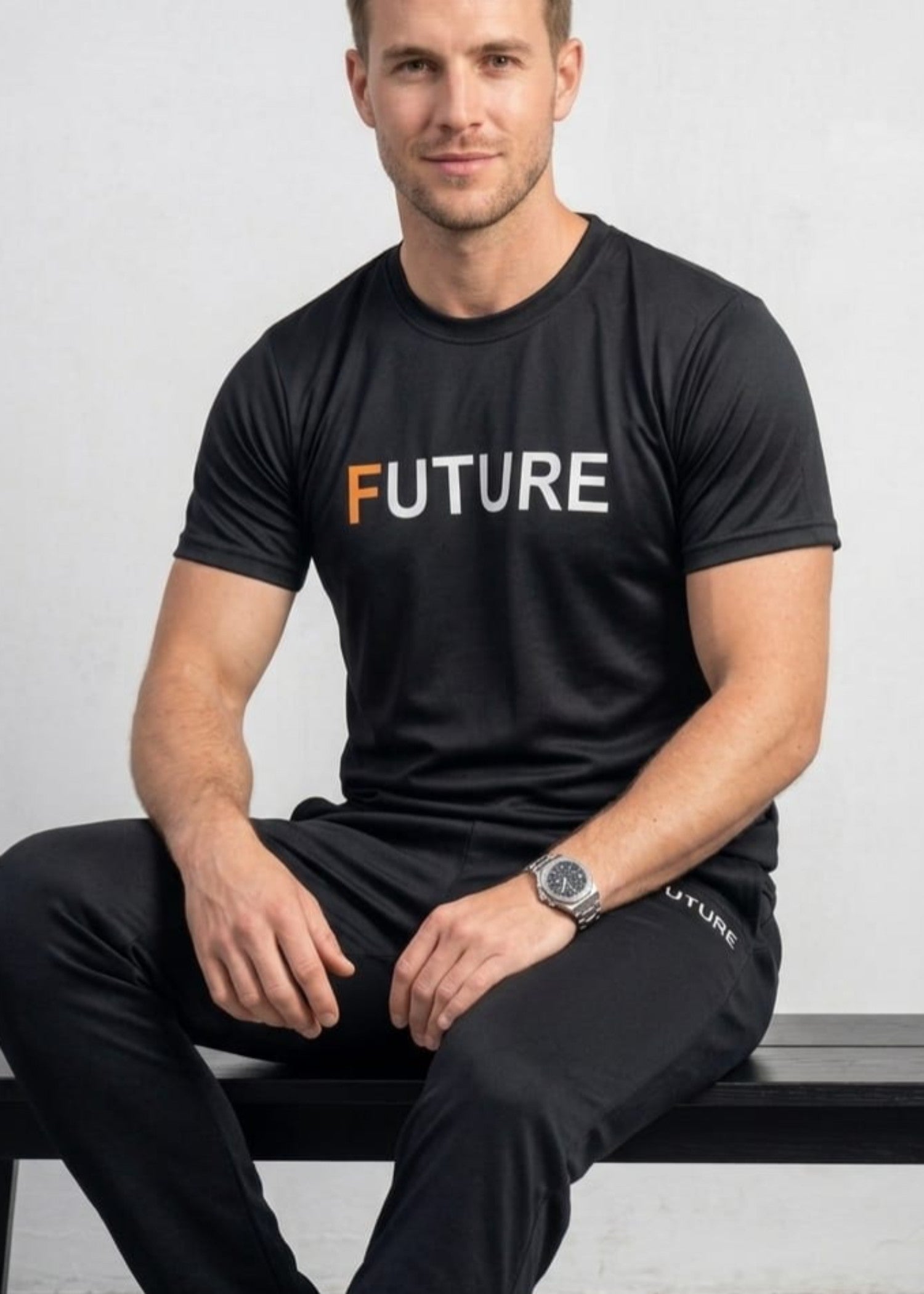 jersey knit Tracksuit in Black