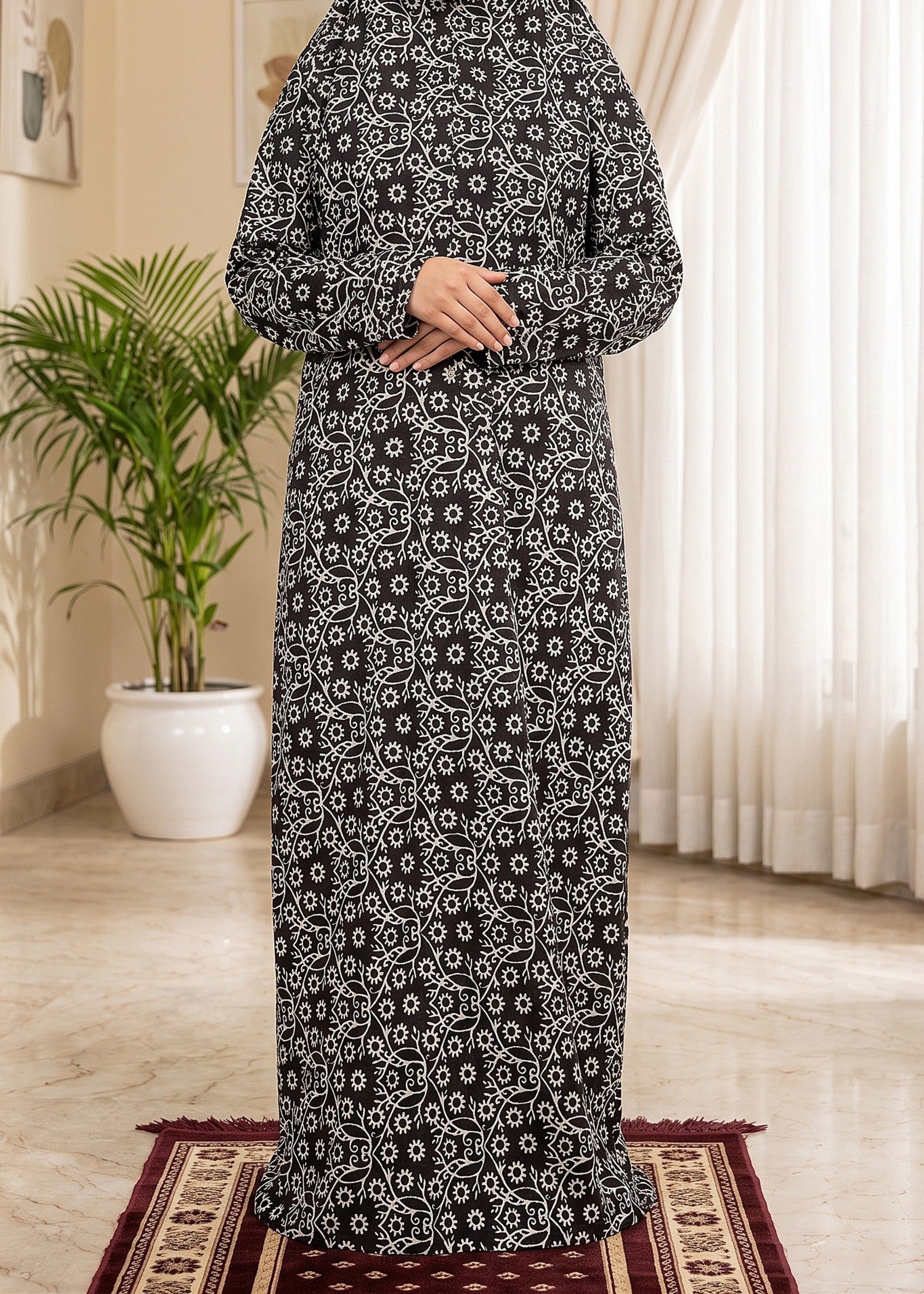 poly lawn Chaddar in Smoke grey