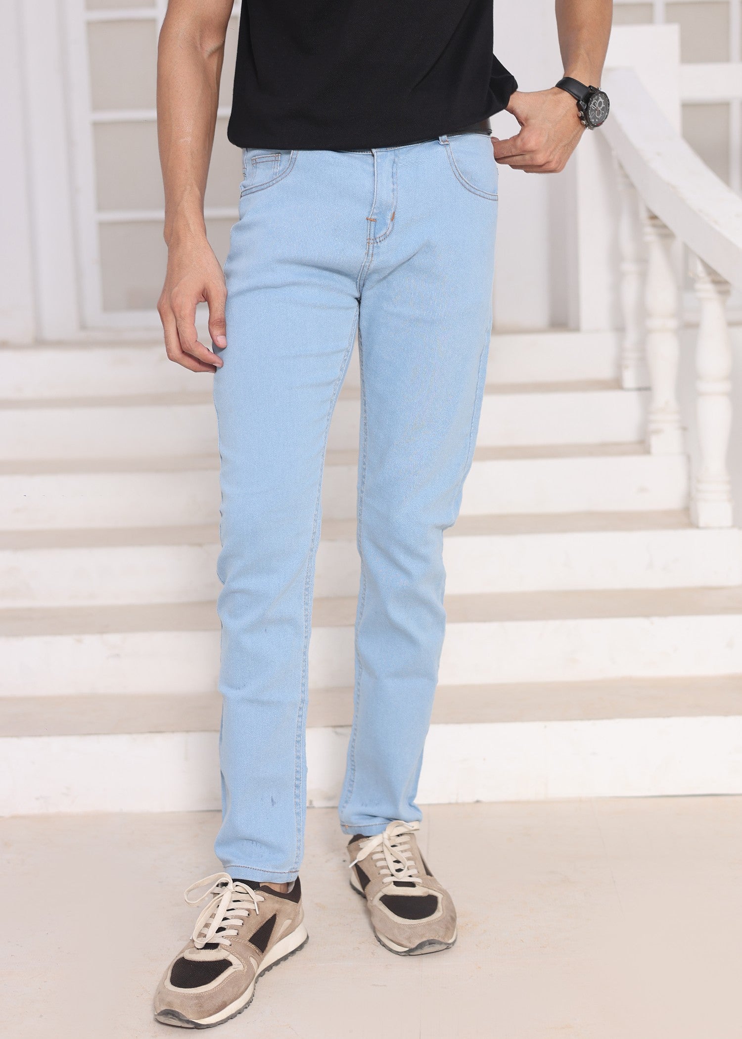 polycotton Jeans in Ice blue