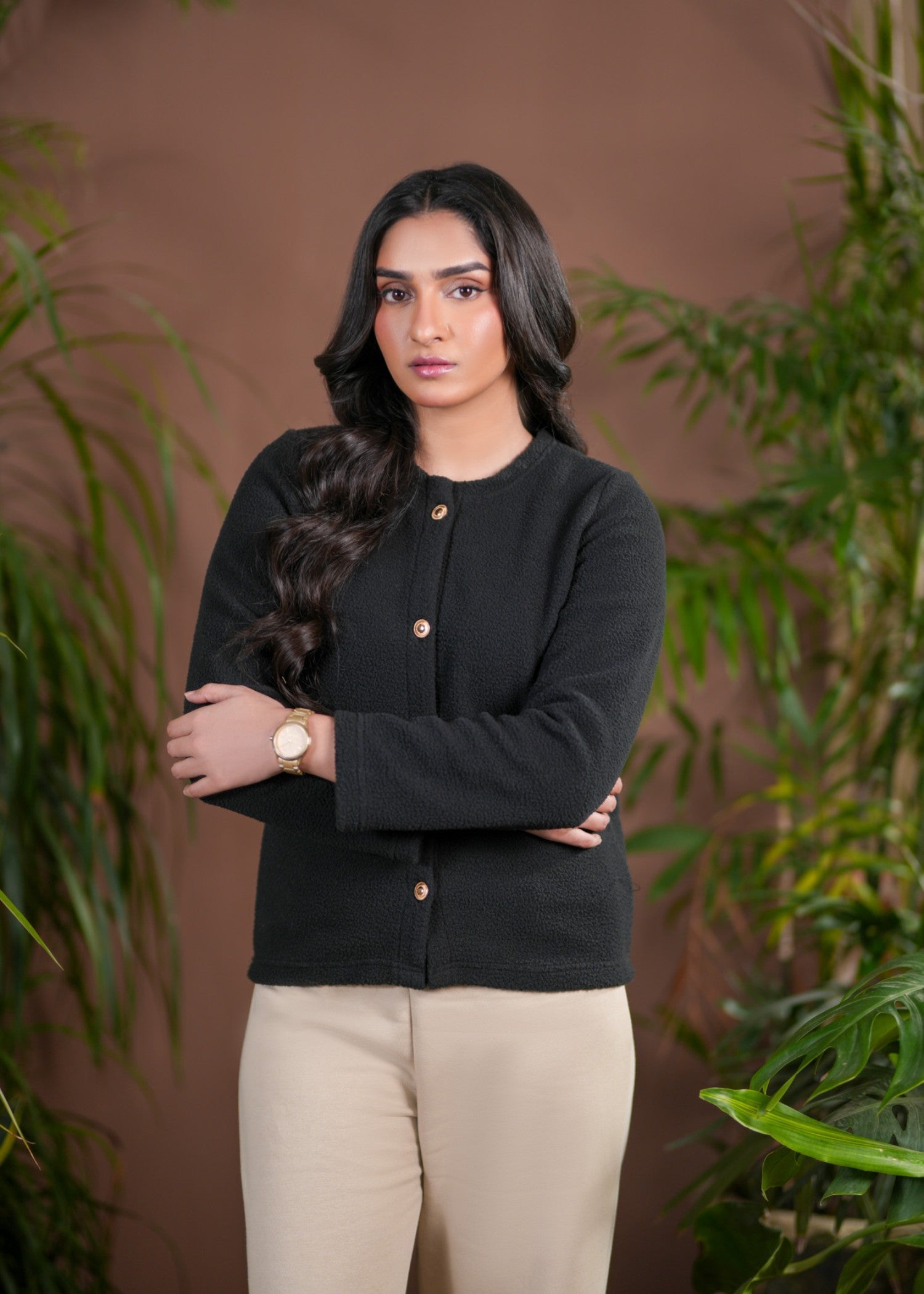 polyester Sweater in Black