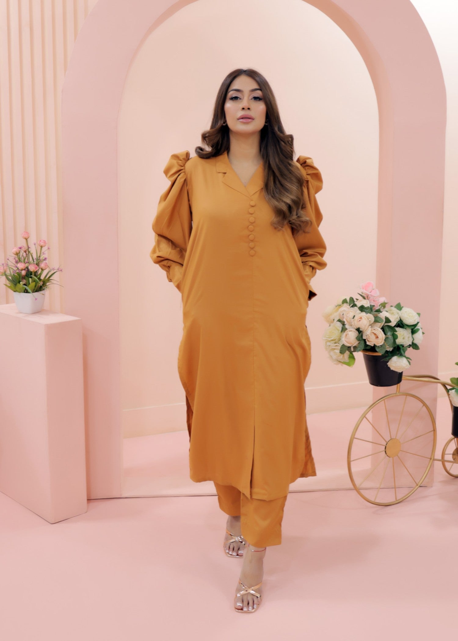 wash & wear Co Ord Sets in Mustard