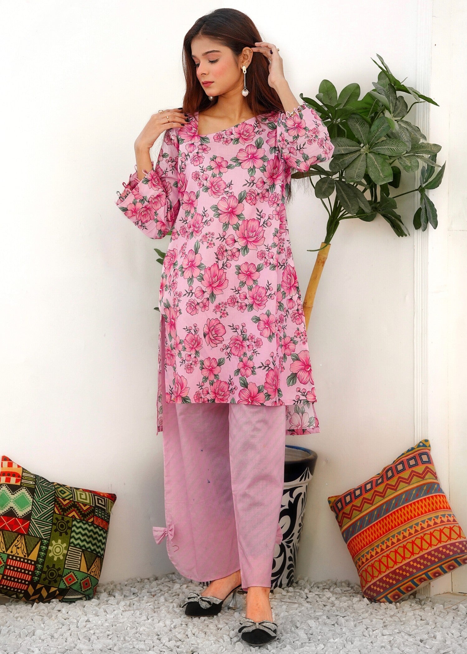 lawn Unstitched in Pastel pink