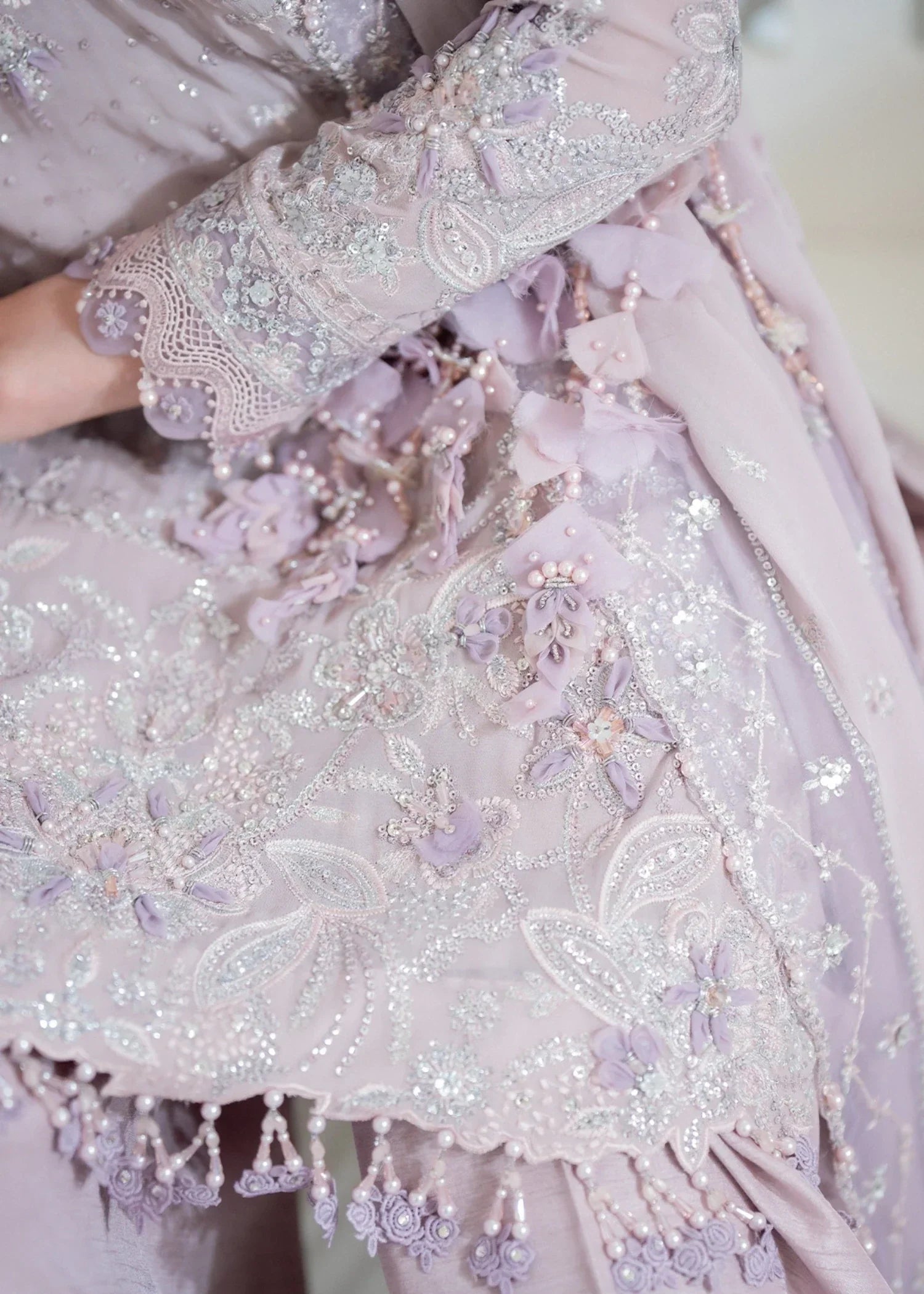 georgette chiffon Kurta Set in Lilac
