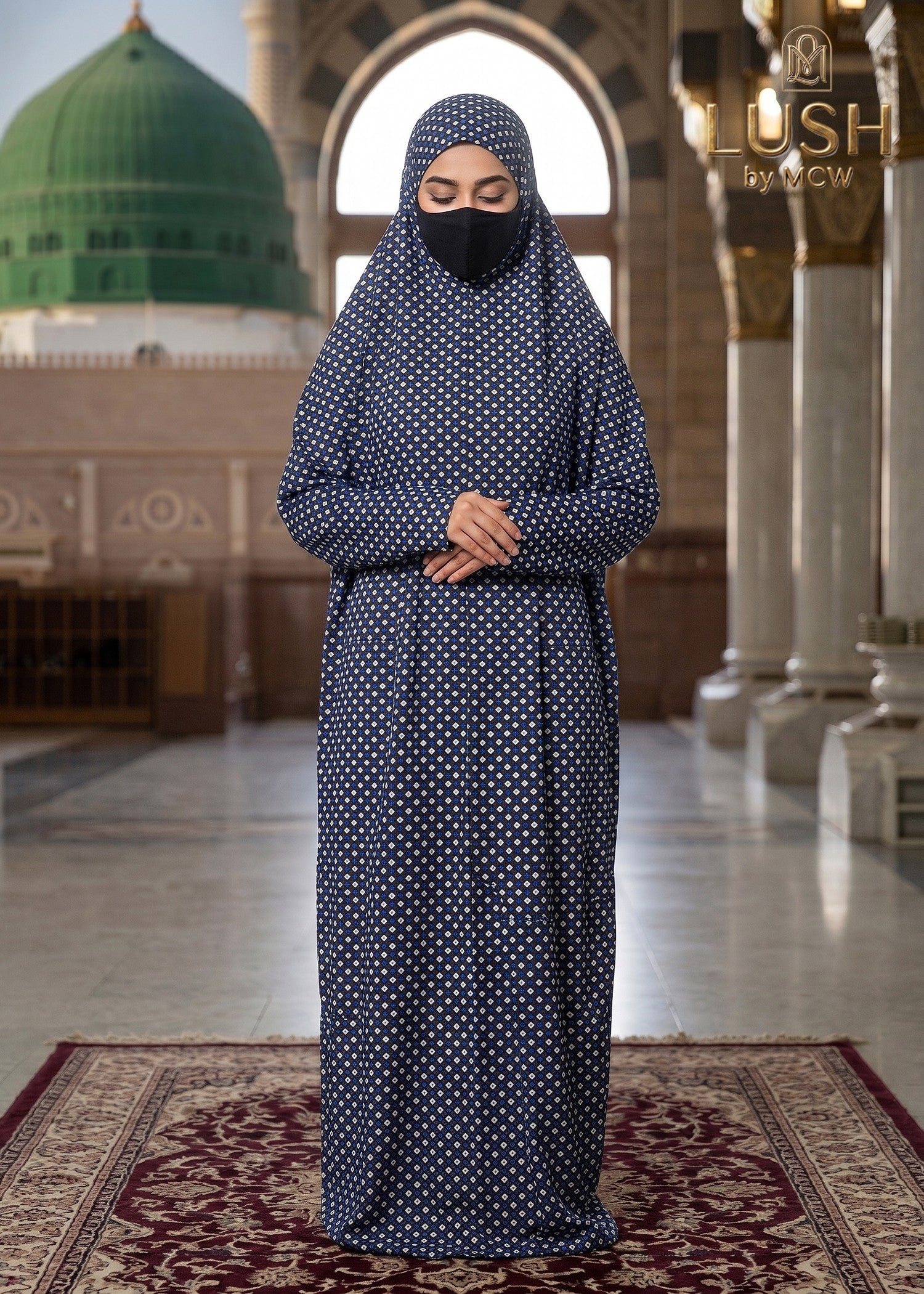 poly lawn Chaddar in Midnight blue