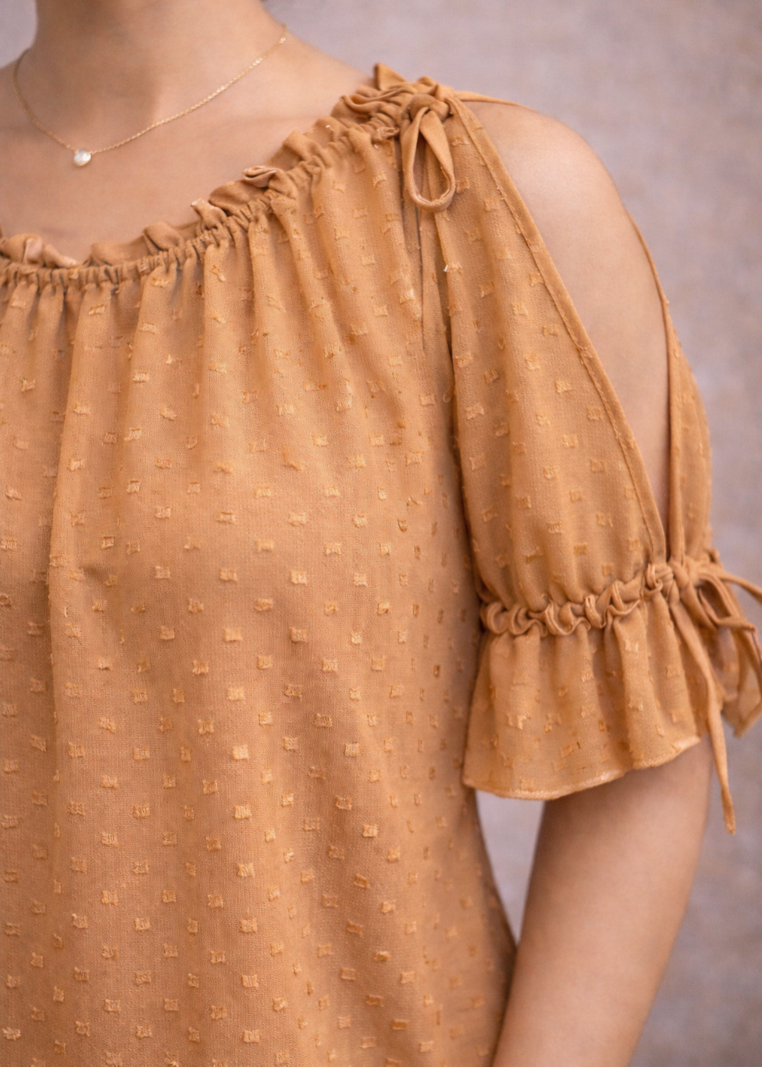 chiffon Top in Tan brown