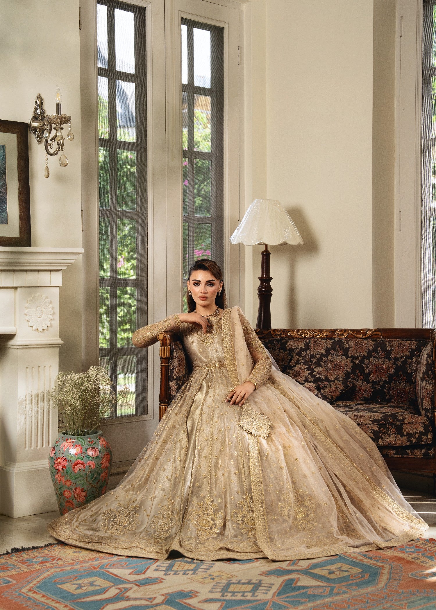 net Pishwas in Beige