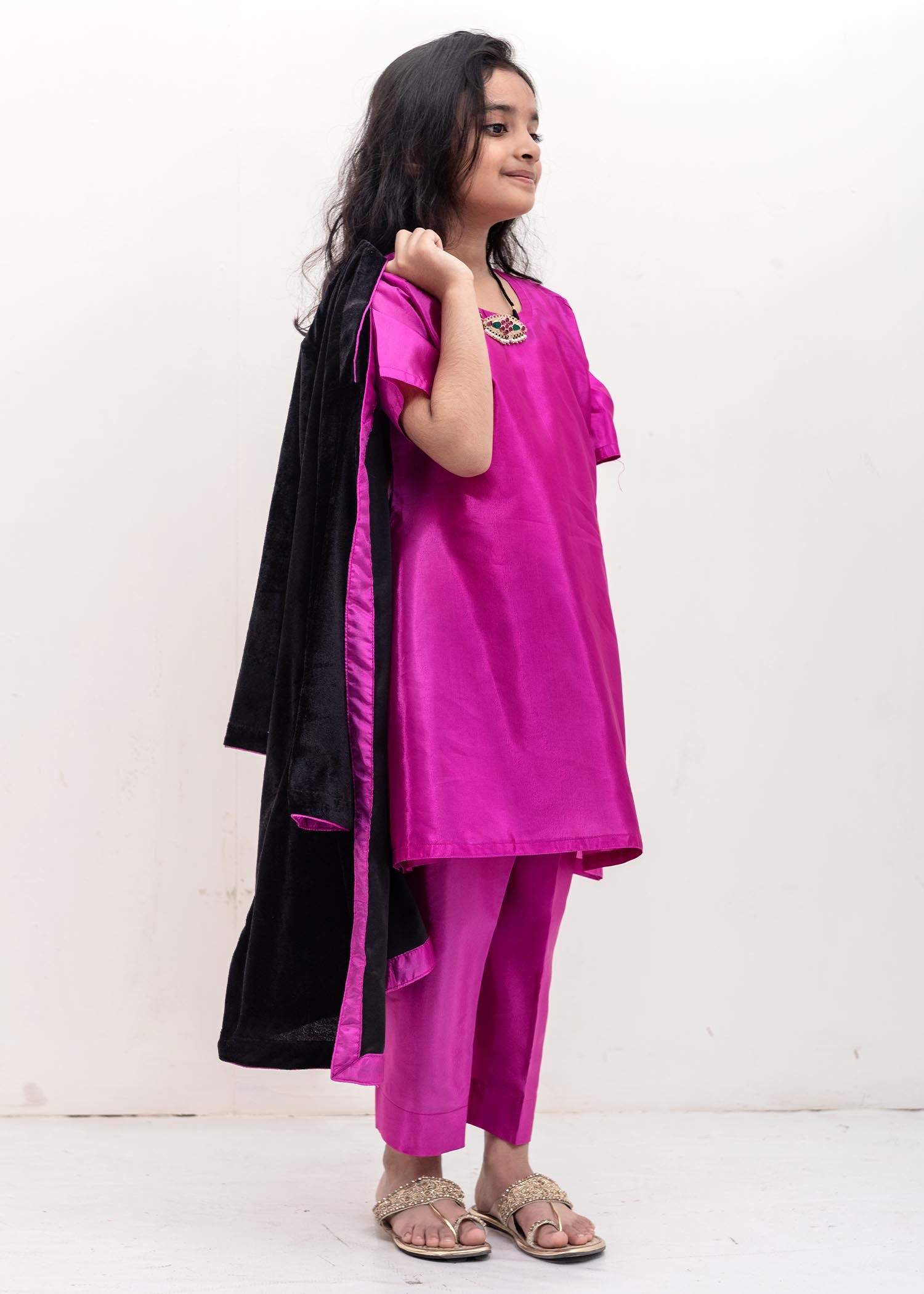 kattan silk Gown in Pink